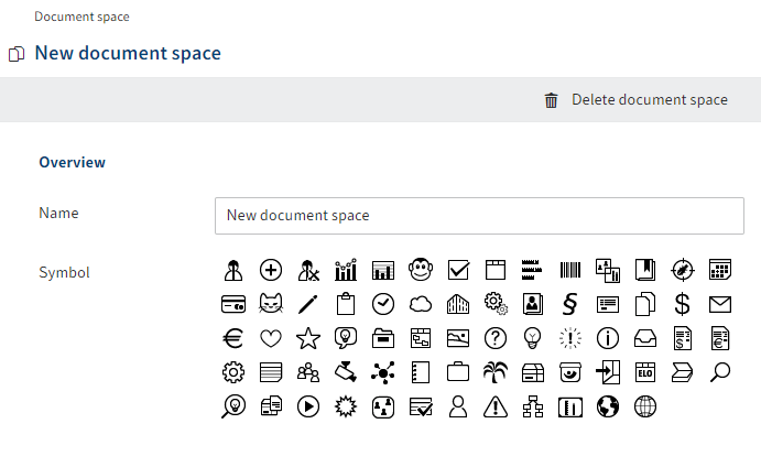 'Document space' dialog box