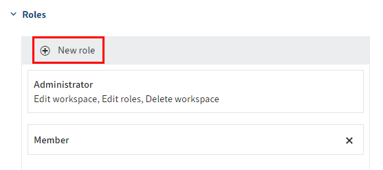 'New role' button