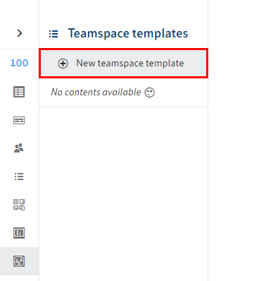 'New teamspace template' button