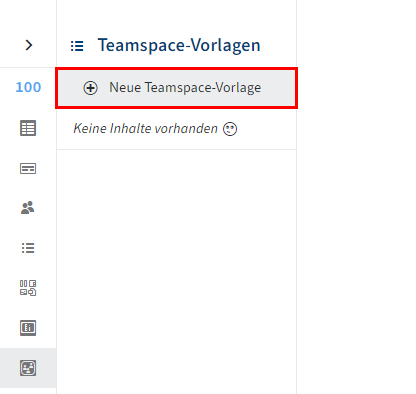 Button 'Neue Teamspace-Vorlage'