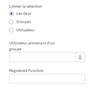 Propriétés du type de champ 'user'