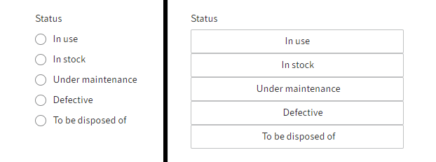 Comparison between radio button and button view