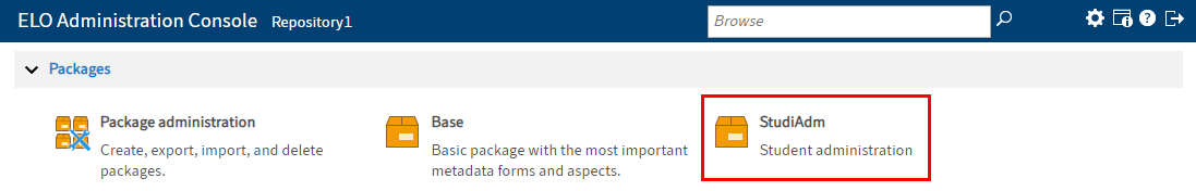 Packages in the ELO Administration Console