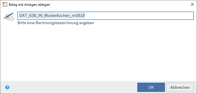 Dialog 'Beleg mit Anlagen auswählen'