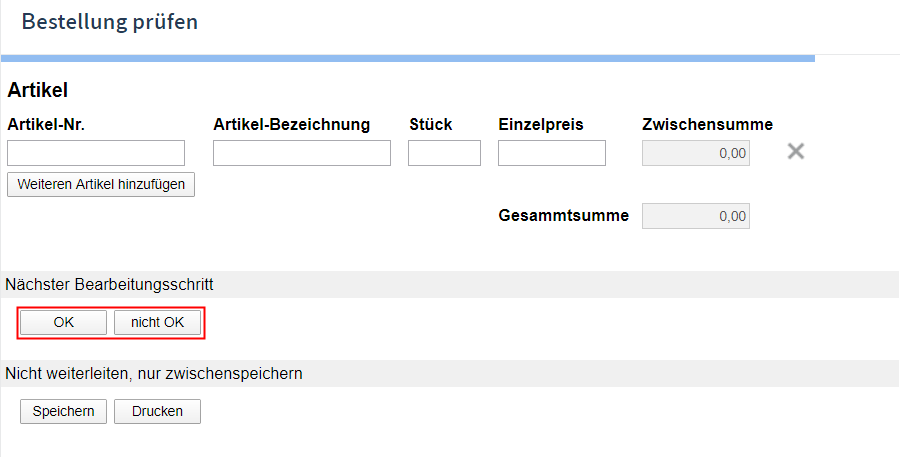 Weiterleiten im Formular