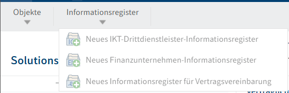 ELO Web Client; Menüband; Aktionen in der Funktionsgruppe 'Informationsregister'
