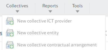 ELO Web Client; ribbon; actions in the 'Register of information' function group