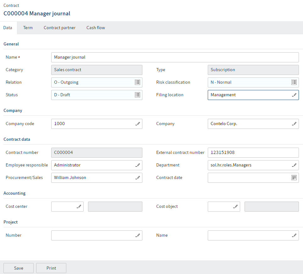 Contract file form