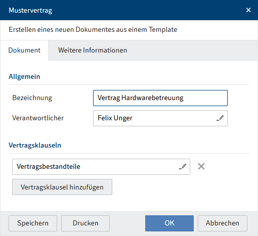 Dialog 'Neues Dokument erstellen'