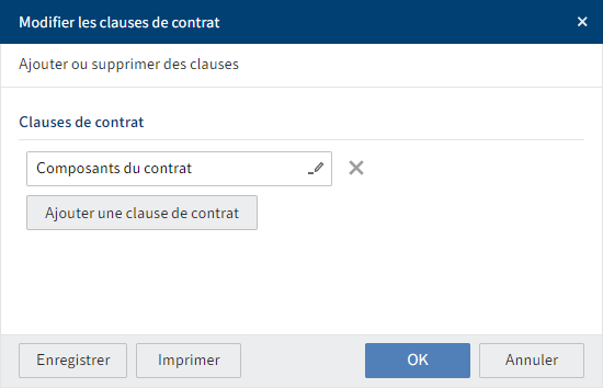 Dialogue 'Modifier les clauses de contrat'