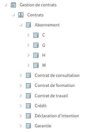 Gestion de contrats dans l'archive