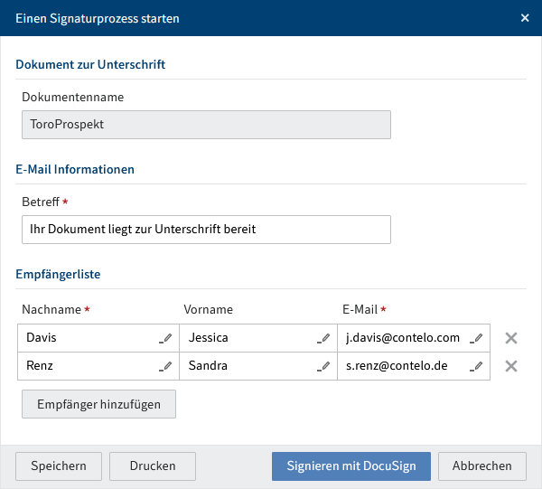 Dialog 'Einen Signaturprozess starten'