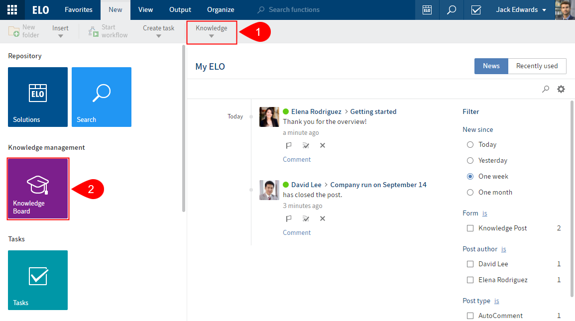 ELO Web Client mit ELO Knowledge