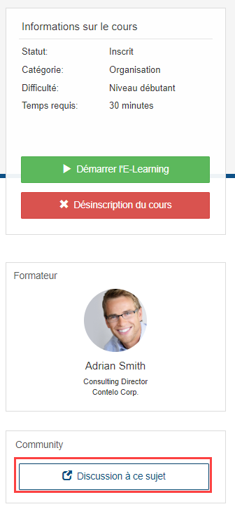 Verknüpfung mit ELO Knowledge auf der Lernplattform