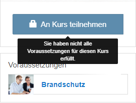 Gesperrter Kurs auf der Lernplattform