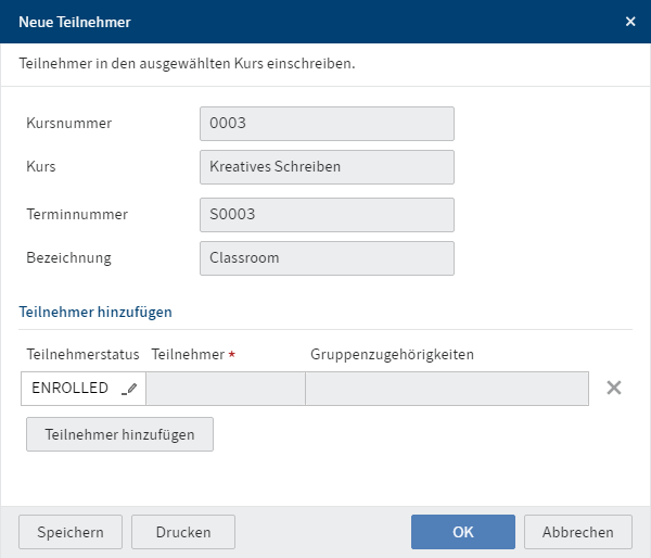 Dialog 'Neue Teilnehmer'