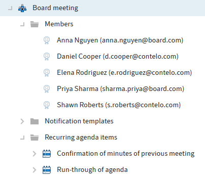 Meeting board in the repository