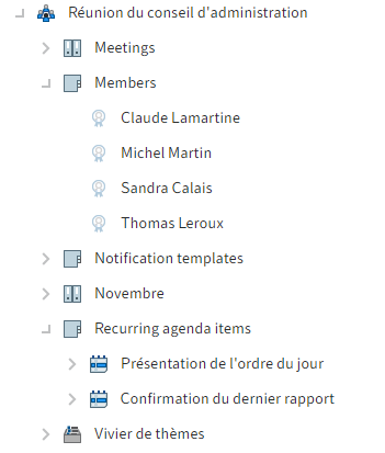 Meeting board dans l'archive