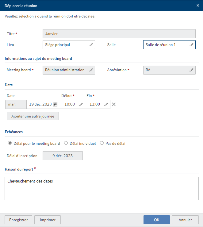 Dialogue 'Déplacer la réunion'