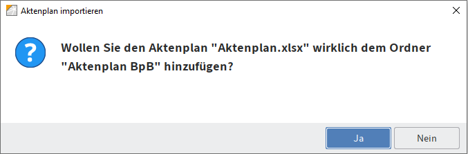 Dialog 'Aktenplan importieren'