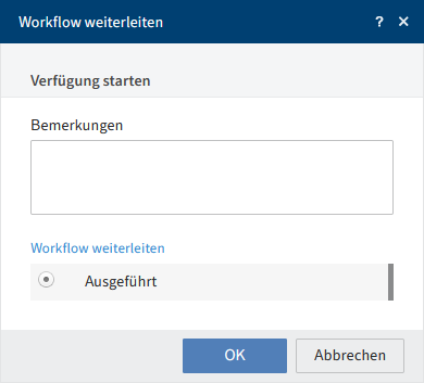 Dialog 'Workflow weiterleiten'