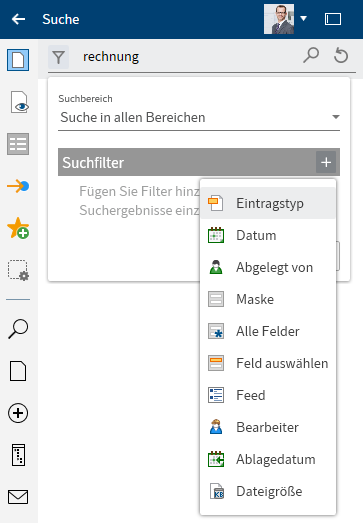 Hinzufügen eines Suchfilters