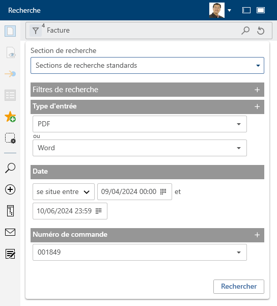 Ajouter le filtre de recherche 'Sélectionner un champ'