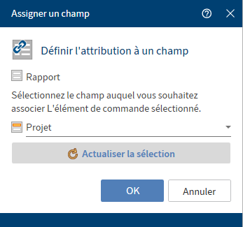Dialogue 'Assigner un champ'