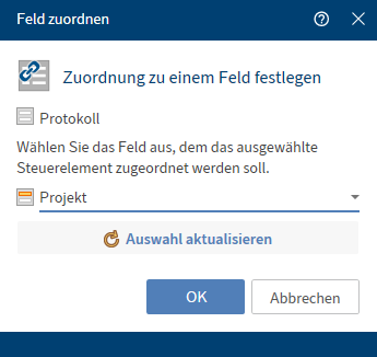 Dialog 'Feld zuordnen'