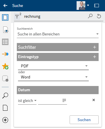 Suchfilter 'Datum'
