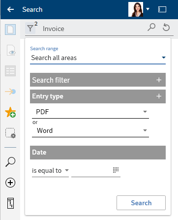 'Date' search filter
