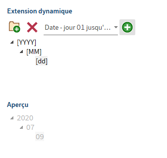 Dialogue 'Rattacher un classeur Outlook'; exemple d'extension dynamique