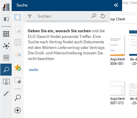 Ausgeklappter Funktionsbereich aus der schmalen Ansicht