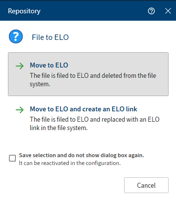 'Repository' dialog box