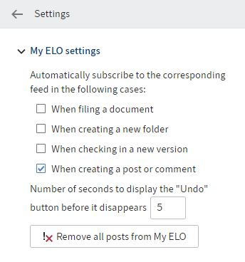 'My ELO' settings