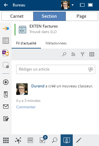 Section 'Desktop'; onglet 'Section'