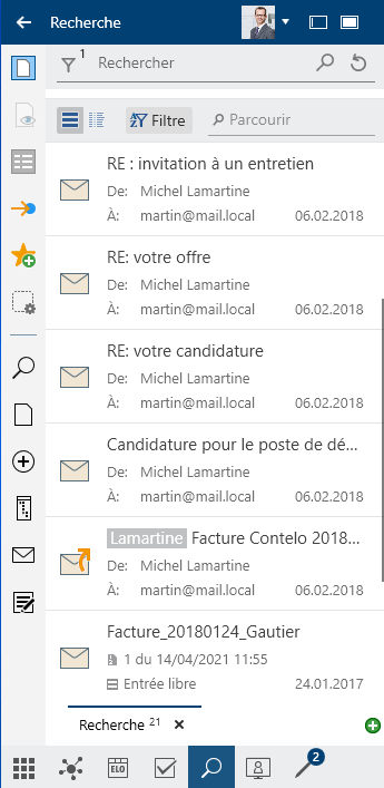 Résultats de recherche de la recherche combinée