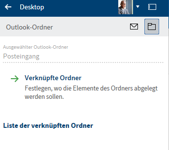 Funktionsbereich 'Desktop'; Outlook-Ordner-Ansicht