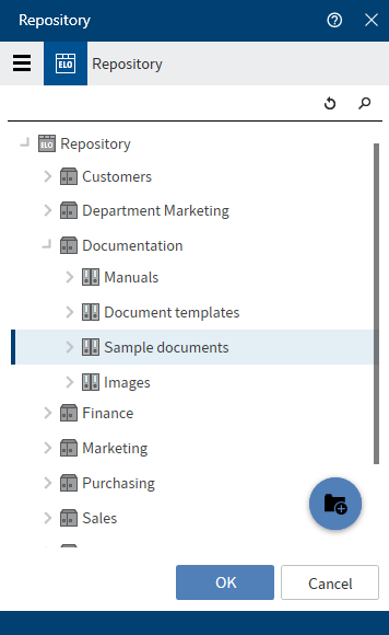 'Repository' dialog box