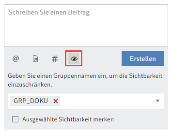 Button 'Sichtbarkeit einschränken'