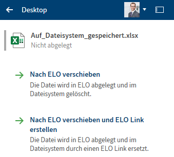 Ablage eines auf dem Dateisystem gespeicherten Office-Dokuments