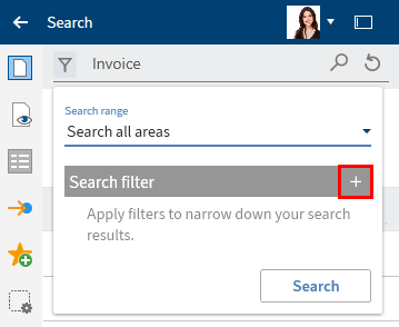 'Add' button in the 'Search filter' area