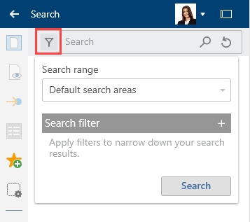 Search options shown