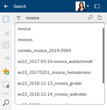 Search suggestions when entering a search term