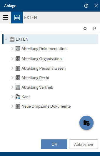 Dialog 'Ablageordner auswählen'