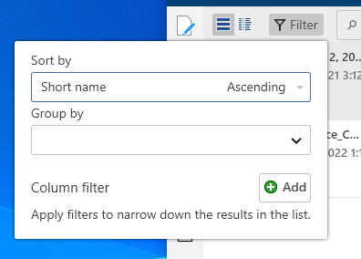'Filter' menu