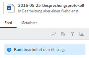 Funktionsbereich 'Desktop', Status 'In Bearbeitung über einen Webdienst'