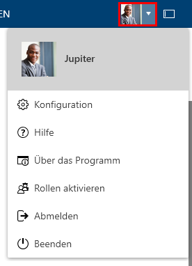 Benutzermenü Ihr Name