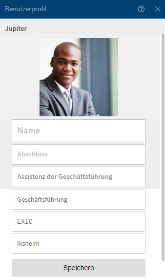 Ausschnitt aus 'Benutzerprofil, Daten bearbeiten'