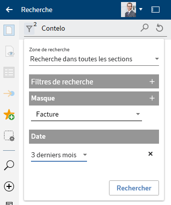 Entrée d'un exemple de recherche